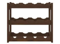vidaXL Weinregal für 12 Flaschen Braun Massivholz Kiefer 43 x 25 x 38 cm