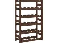 vidaXL Weinregal für 30 Flaschen Braun Massivholz Kiefer