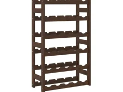 vidaXL Weinregal für 30 Flaschen Braun Massivholz Kiefer