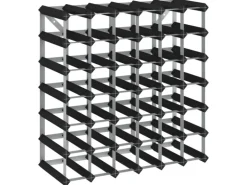 vidaXL Weinregal für 42 Flaschen Schwarz Massivholz Kiefer 61,5 x 22,5 x 61,5 cm