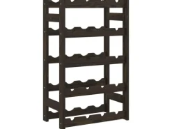 vidaXL Weinregal für 20 Flaschen Schwarz Massivholz Kiefer 43 x 25 x 70 cm