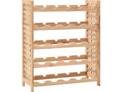vidaXL Weinregal für 25 Flaschen Nussbaumholz Massiv 63x25x73 cm