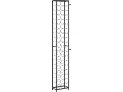 vidaXL Weinregal für 57 Flaschen Schwarz 34x18x200 cm Schmiedeeisen
