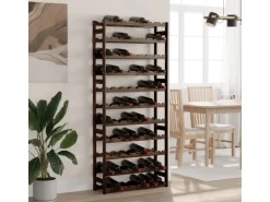 vidaXL Weinregal für 77 Flaschen Schwarz Massivholz Kiefer