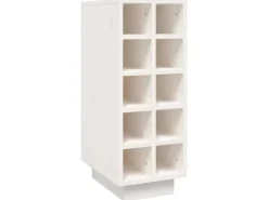 vidaXL Weinregal Weiß 23x34x61 cm Massivholz Kiefer