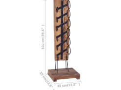 vidaXL Weinständer für 6 Flaschen 35x35x100 cm Massivholz Teak