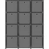 vidaXL Würfel-Regal mit Boxen 12 Fächer Grau 103x30x141 cm Stoff