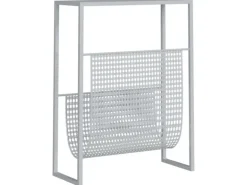 vidaXL Zeitschriftenständer Silbern 35x15x45 cm Stahl