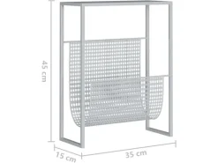 vidaXL Zeitschriftenständer Silbern 35x15x45 cm Stahl