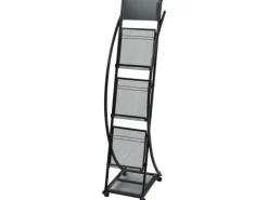 vidaXL Zeitschriftenständer 40 x 32 x 131 cm Schwarz A4