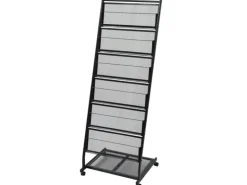 vidaXL Zeitschriftenständer 47,5×43×133 cm Schwarz A4
