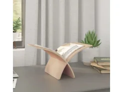 vidaXL Zeitungsständer Holz Freistehend Natur