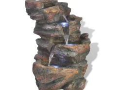 vidaXL Zimmerbrunnen mit LED-Licht Polyresin 24 x 33,5 x 45,5 cm