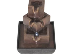 vidaXL Zimmerbrunnen mit LED Polyresin Grau und Braun