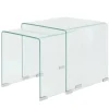 vidaXL Zweiteiliges Satztisch-Set aus gehärtetem Glas Transparent 244191