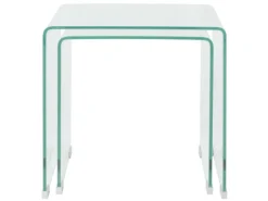 vidaXL Zweiteiliges Satztisch-Set aus gehärtetem Glas Transparent 244191