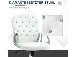 Vinsetto Bürostuhl Ergonomisch für Home Office 59 x 60 x 103 cm Weiß