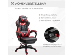 Vinsetto Bürostuhl mit Einziehbare Fußstütze 65 x 70 x 118 5-128 5cm