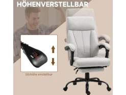 Vinsetto Bürostuhl mit Liegefunktion Höhenverstellbar