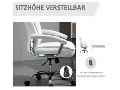 Vinsetto Bürostuhl mit Wippenfunktion Weiß