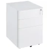 Vinsetto Rollcontainer mit 3 Schubladen Aufbewahrung Stahl Weiß 39 x 48 x 59 cm