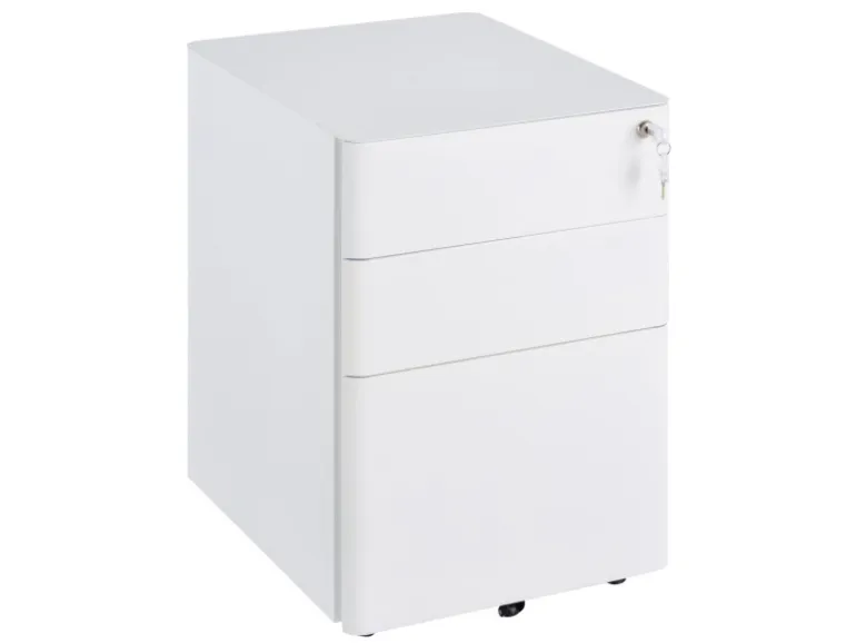 Vinsetto Rollcontainer mit 3 Schubladen Aufbewahrung Stahl Weiß 39 x 48 x 59 cm