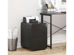 Vinsetto Rollcontainer mit 3 Schubladen Aufbewahrung Stahl Schwarz 39 x 48 x59cm
