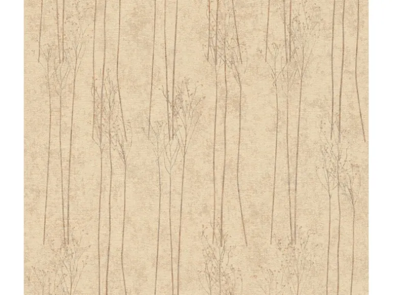 Vliestapete Floral Glänzend Leicht Strukturiert Gelb Beige FSC®