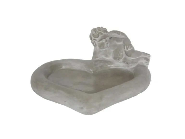 Vogeltränke 26 cm x 31 cm Zementgrau