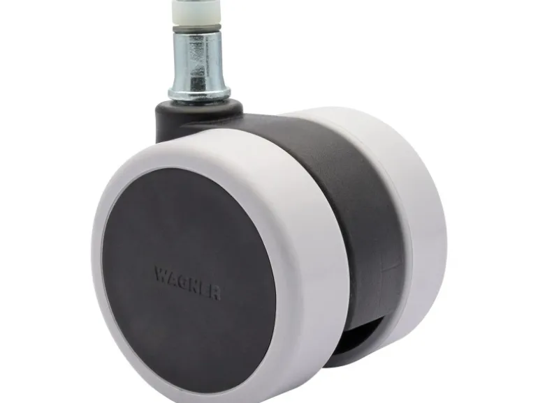 Wagner Drehstuhl-Doppelrolle Soft mit Stift Ø 6 cm Schwarz-Grau