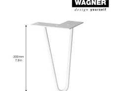 Wagner Möbelbein Hairpin Länge 200 mm Light Grey