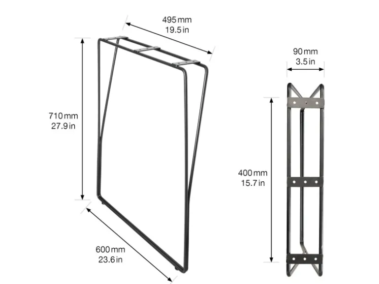 Wagner Möbelbein Hairpin Style Retro 50-60 cm x 71 mm x 9 cm Stahl Schwarz
