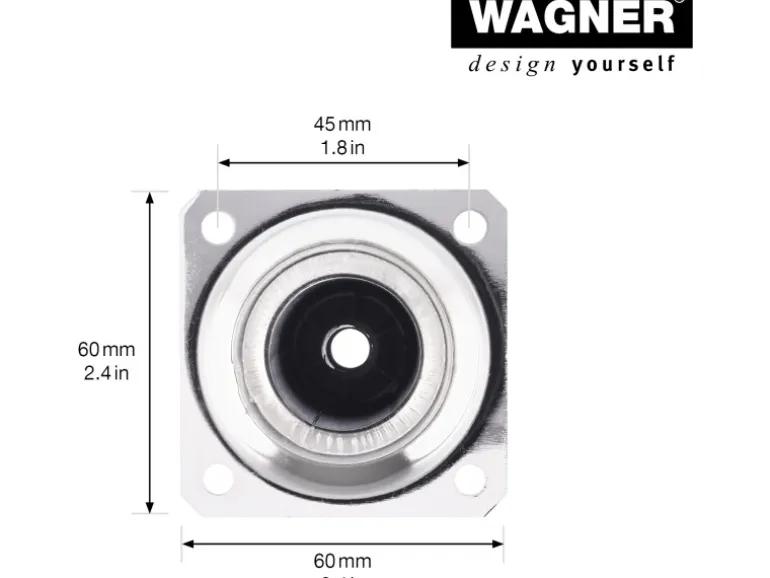 Wagner Möbelbein Telescope Ø 3 cm Justierbar 60 cm - 90 cm Edelstahl-Optik