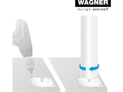 Wagner Möbelbein Telescope Ø 5 cm Justierbar 60 cm - 90 cm Alu