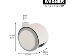 Wagner Möbel-Doppelrolle Soft Ø 4 cm Weiß-Grau