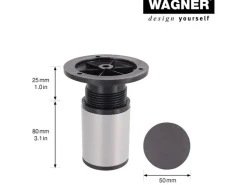 Wagner Möbelfuß Ø 5 cm Justierbar 8 cm - 10,5 cm Lichtgrau