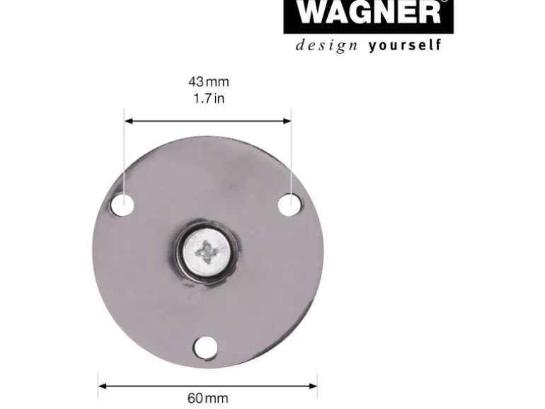 Wagner Möbelfuß Ø 3,8 cm Länge 15 cm - 16,5 cm Edelstahl-Optik