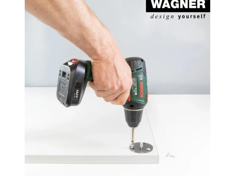 Wagner Möbelfuß Ø 3,8 cm Länge 15 cm - 16,5 cm Edelstahl-Optik