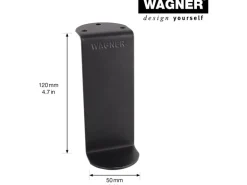 Wagner Möbelfuß 5 cm x 12 cm Schwarz-Matt
