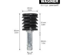 Wagner Rundrohrhülse & Stift 50 mm 2 Stück