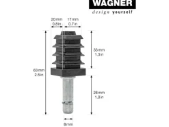Wagner Stift & Vierkanthülse 17 mm x 17 mm SV Verpackung Mix 70 % 2 Stück