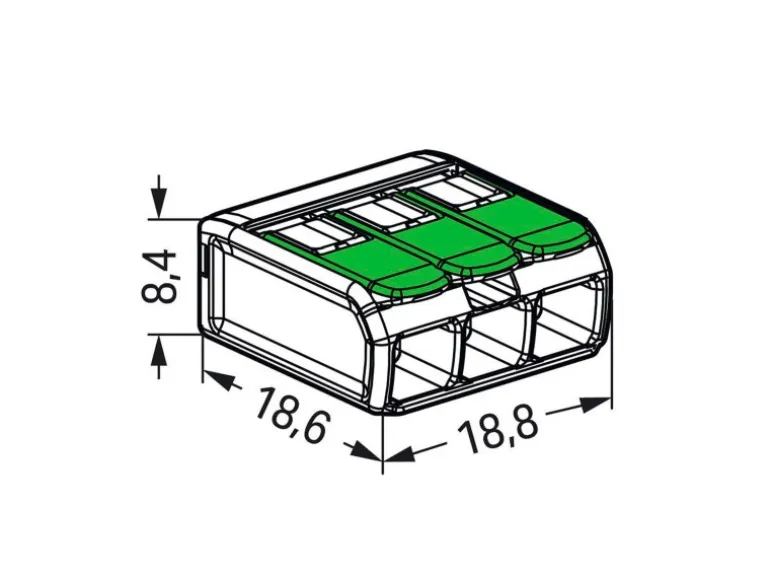 Wago Verbindungsklemme 221-423 mit Hebeln 3 Leiter 12 Stück