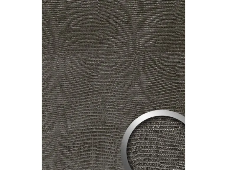 WALLFACE 14797 LEGUAN Leder Wand-paneel selbstklebende Tapete Schwarz 2600 mm x 1000 mm x 1,5 mm 2,60 m2 Schwarz