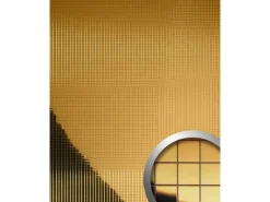 WALLFACE 27374 M-Style Platte Wand-paneel Mosaik Spiegel Deko glanz Gold 980 mm x 980 mm x 1,2 mm 0,96 m2 Gold