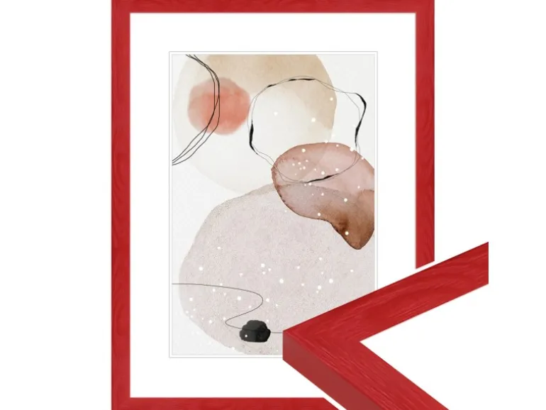 WANDStyle Bilderrahmen H300 aus Massivholz in Rot 40 x 50 cm im Stil Modern