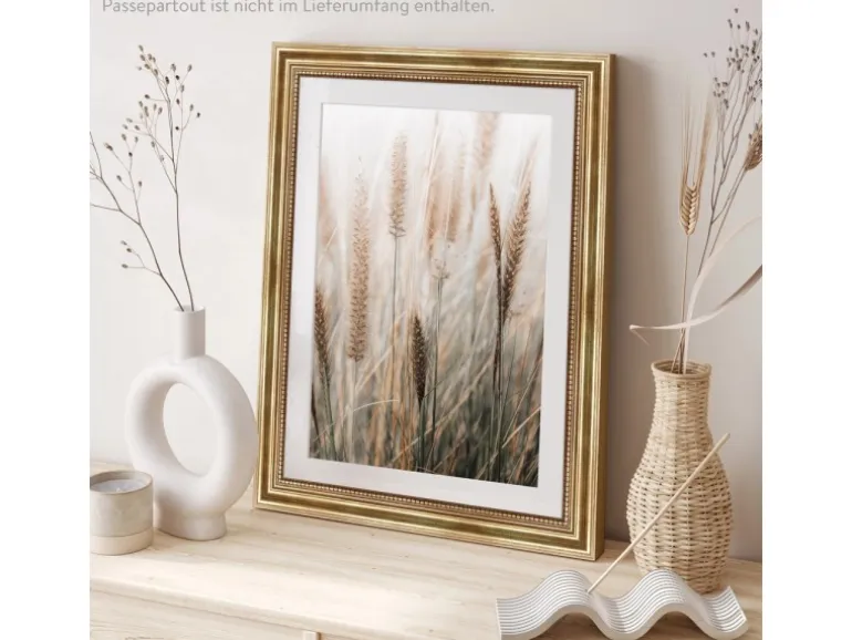 WANDStyle Bilderrahmen H450 aus Massivholz in Gold 30 x 40 cm im Stil Antik