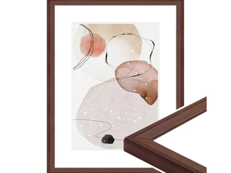 WANDStyle Bilderrahmen H320 aus Massivholz in Nussbaum-Optik 13 x 18 cm im Stil Klassisch