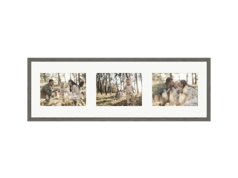 WANDStyle Galerierahmen G950 in Graubraun 23 x 70 cm für 3 Bilder im Format 13 x 18 cm