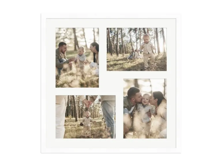 WANDStyle Galerierahmen G950 in Weiß 40 x 40 cm für 4 Bilder im Format 13 x 18 cm