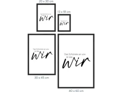 WANDStyle Gerahmtes Poster mit Spruch Das Schönste Ist das Wir in Weiß 30 x 45 cm